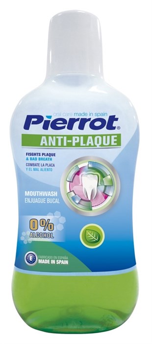 Ополаскиватель для полости рта Pierrot Anti-Plaque универсальный, 500 мл. 8411732156101 - фото 461691