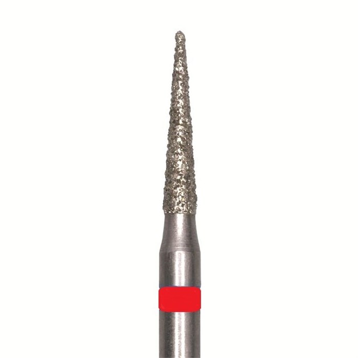 Бор алмазный 858 010 FG, красный, 5 шт. Форма: конус с заостренным концом 858F.FG.010 - фото 462498