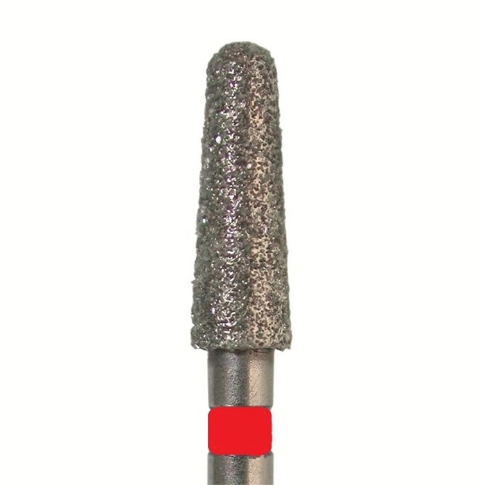 Бор алмазный 849 018 FG, красный, 5 шт. Форма: конус с закругленным концом 849F.FG.018 - фото 462906
