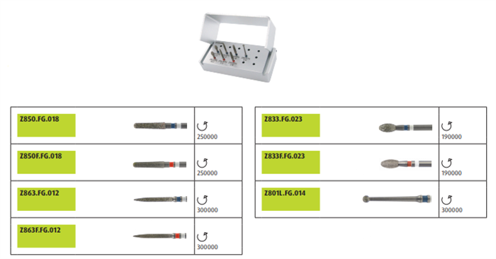 Набор циркониевых инструментов JOTA KIT ZIR PREP, 7 инструментов 1460(JOTAKitZirPrep) - фото 463373