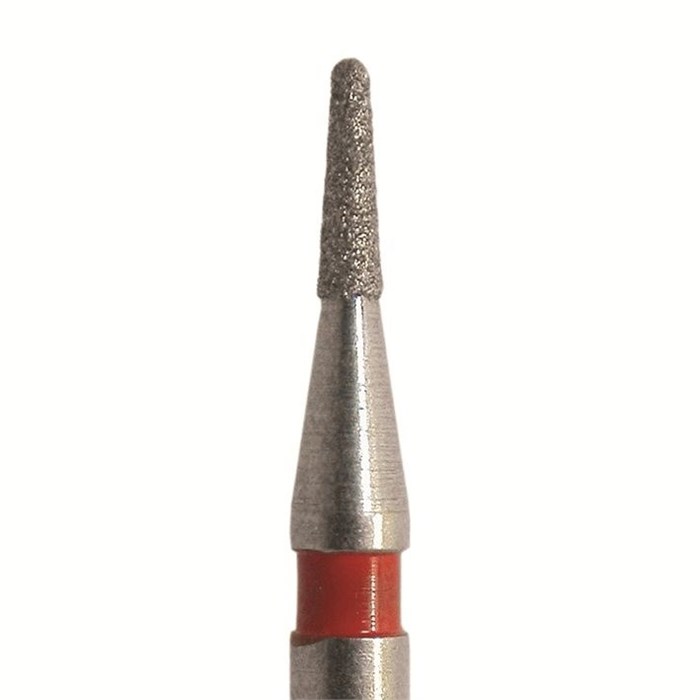 Бор алмазный 855L 007 FG, красный, 5 шт. Форма: конус с закругленным концом 855LF.FG.007 - фото 464404