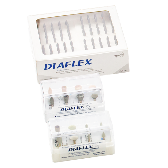 Головки эластичные Diaflex модели СК11, СК12, СК13, СК14 (8 шт.) с алмазным наполнением (Целит) 1.7.1.1 - фото 465234