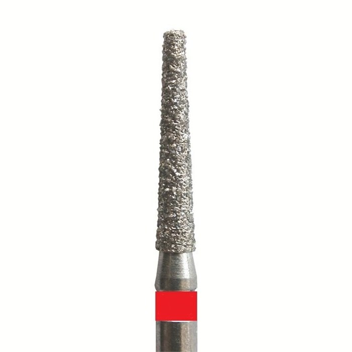 Бор алмазный SL847F.FG.016, красный, 25 шт. Форма: конус с усеченным концом SL847F.FG.016 - фото 465379