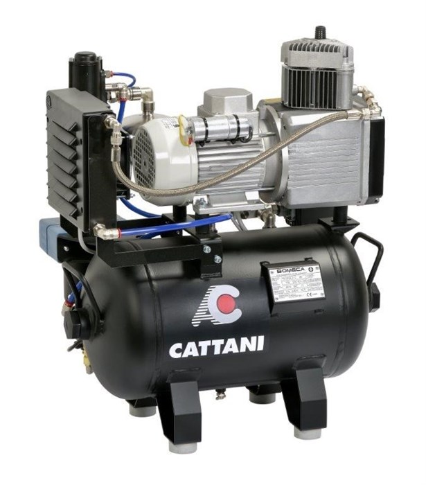 Компрессор Cattani на 1 установку, 1 цилиндр, без осушителя (без кожуха), ресивер 30 л 013170/013168 - фото 471694