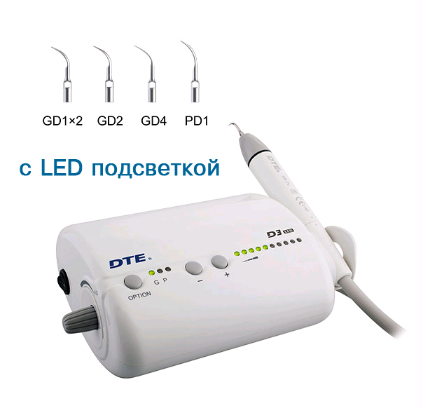 Скалер ультразвуковой Woodpecker DTE-D3 LED, 5 насадок в комплекте (GD1x2, GD2, GD4, PD1) D3LED - фото 473432