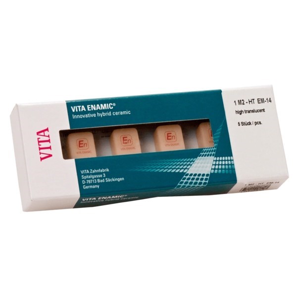 VITA ENAMIC for inLab - блоки из гибридной керамики, высокая прозрачность, цвет 1M2-HT, размер EM14, 5 шт EC41M2HTEM14 - фото 474346