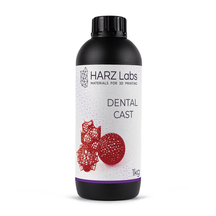 Фотополимер HARZ Labs Dental Cast Cherry для LCD/DLP принтеров, 1 литр (выгораемый) DentalCastCherry - фото 475165