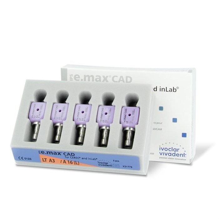 Блоки Ivoclar Vivadent IPS emax CAD CER/inLab LT A2 A16 (L) 5 шт 644385 - фото 475182