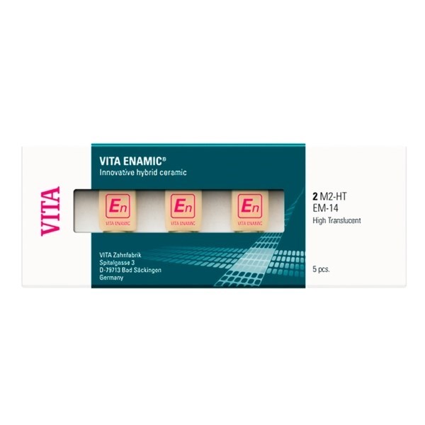 VITA ENAMIC for inLab - блоки из гибридной керамики, высокая прозрачность, цвет 2M2-HT, размер EM14, 5 шт EC42M2HTEM14 - фото 475276