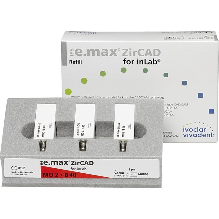 Блоки Ivoclar Vivadent IPS emax ZirCAD for InLab MO 0 B40/3 из оксида циркония, 3 шт 596826 - фото 476646