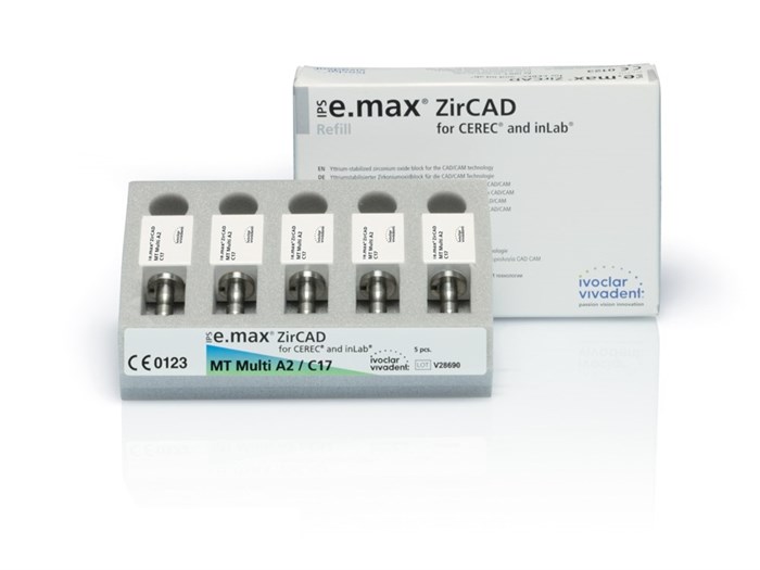 Блоки Ivoclar Vivadent IPS emax ZirCAD CER/inMT MulBL1 C17, 5 шт 694517 - фото 476760