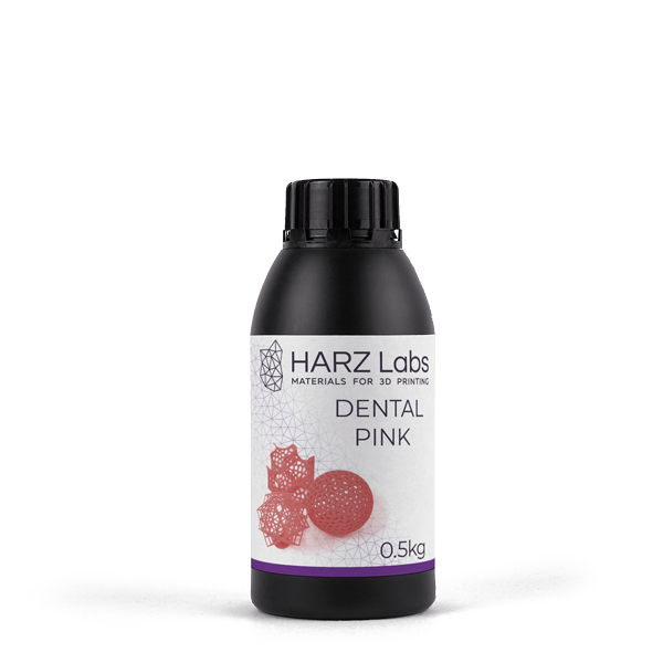 Фотополимер HARZ Labs Dental Pink для LCD/DLP принтеров, 0,5 л DentalPink0-5 - фото 476837