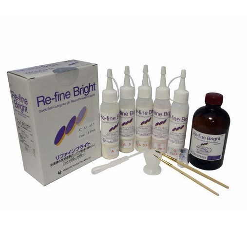 Пластмасса Re-Fine Bright A3(цвет) самотвердеющая высокопрочная облицовочно-моделировочная 5*50 гр+260 мл STYRFB-A3S/5*50 - фото 479414