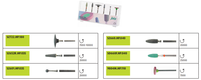 Набор для оксида циркония JOTA SET 1358 Zirkon Profi (6 инструментов). 1358(SETZIRCONFLEX) - фото 479488