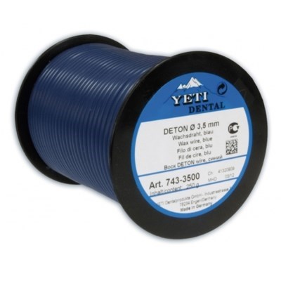 Восковая проволока DETON, D=3,0 мм, средняя   твердость, голубая, 250 г. 742-3000 - фото 479508