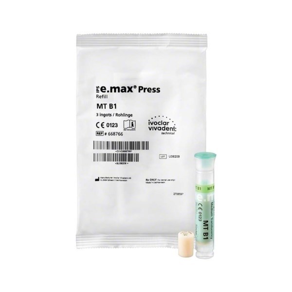 IPS e.max Press Ingots MT - керамические заготовки для техники прессования, цвет L B1, 3 шт 668766 - фото 480778