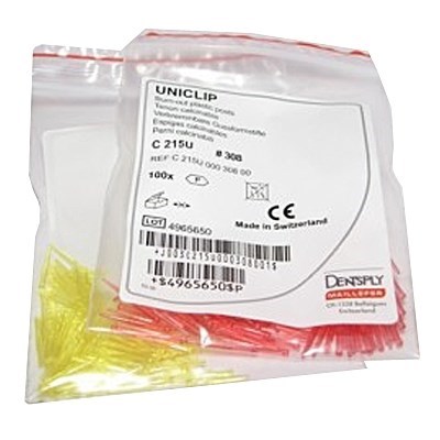 Штифты беззольные Uniclip 0,8 мм -208, 100 шт,  желтые. C215U00020800 - фото 483326
