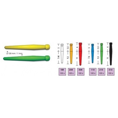 Штифты беззольные Uniclip 1,0 мм -310, 100 шт, чёрные. C215U00031000 - фото 484226