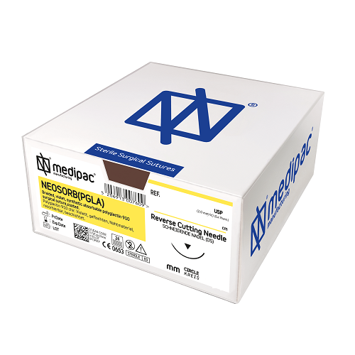 Neosorb, шовный материал рассасывающийся, диаметр 4/0 длина 45 см, реверсивно режущая, цена указана за ОДНУ нить. , арт: N622 N622 - фото 490019