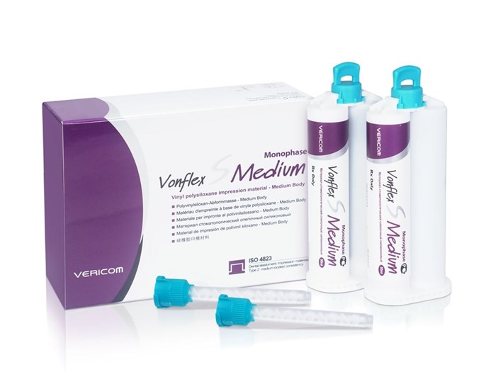 Vonflex S Medium Normal: А-силиконовый слепочный материал средней вязкости Vonflex-S-Medium-Normal - фото 491509