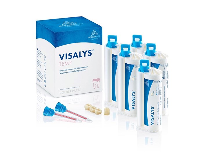 Материал для изготовления временных коронок, группа Visalys, Bonus packVisalys Temp А2 Bonus pack стоматологический материал для временных коронок и мостов, Kettenbach (Германия) 13794 (5х50 мл) 13794 - фото 491665