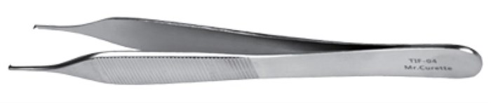 Пинцет c зубцами, AdsonTIF-04 Стоматологический пинцет c зубцами Adson, Mr.Curette Tech, Южная Корея TIF-04 - фото 492367