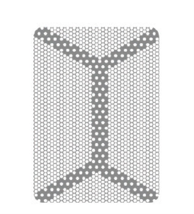 Титановая сетка (мембрана) с каркасом, 15х21х0.1 мм, шестигранная ячейка 0.36 ммHM-01-11 Стоматологическая титановая сетка уcиленная (шестигранник), Mr.Curette Tech, Южная Корея HM-01-11 - фото 495183