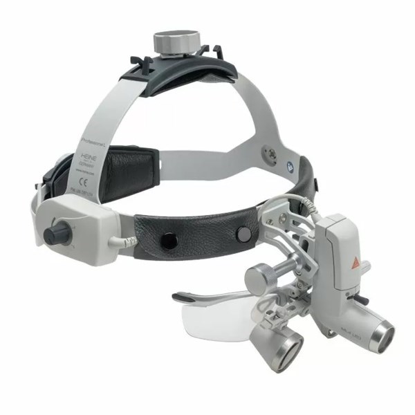 Лупа налобная Heine HR 2,5х/520 мм + осветитель ML4 LED + защитные очки S-Guard J-008.31.450. - фото 496448