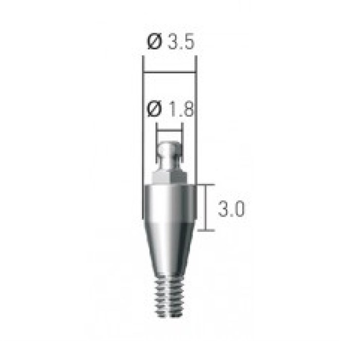 BAB353018 Шариковый аттачмент, Dentium (Ю.Корея) BAB353018 - фото 500218