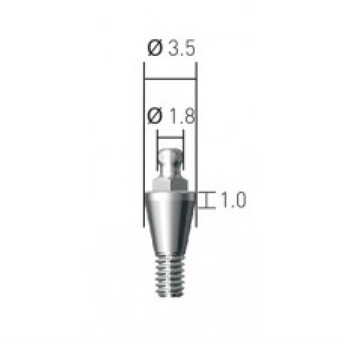 BAB351018 Шариковый аттачмент, Dentium (Ю.Корея) BAB351018 - фото 500235