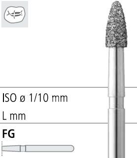 Боры стоматологические алмазные FG 390/014, красн., 6шт. ISO код 314274514014, арт: FG4274/1 FG4274/1 - фото 500678