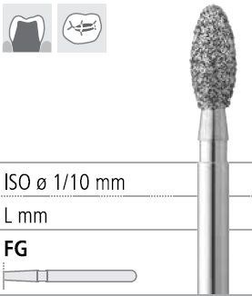 Боры стоматологические алмазные FG 379/023, синий, 6шт. ISO код 314277524023, арт: FG8250/6 FG8250/6 - фото 500694