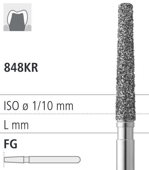 Боры стоматологические алмазные FG 848KR/017, син., 6шт. ISO код 314553524017, арт: FG8423R/6 FG8423R/6 - фото 500783