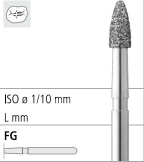 Боры стоматологические алмазные FG 390/014, бел., 6шт. ISO код 314274514014, арт: FG3274/6 FG3274/6 - фото 501038