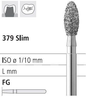 Боры стоматологические алмазные FG 379/031, син., 6шт. ISO код 314277524031, арт: FG8259/6 FG8259/6 - фото 501156