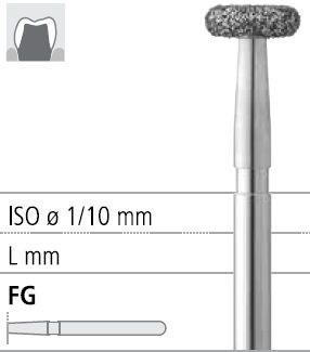 Боры стоматологические алмазные FG 909/034, зол., 6шт. ISO код 314068514034, арт: FG10A/6 GB FG10A/6GB - фото 501261