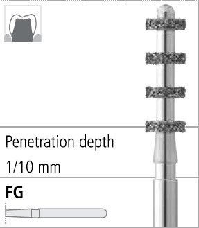 Боры стоматологические алмазные FG 834/008, 6шт. ISO код 314552524027, арт: FGS8/6 FGS8/6 - фото 501298