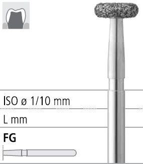 Боры стоматологические алмазные FG 909/039, зел., 6шт. ISO код 314068534039, арт: FG11A/6 C FG11A/6C - фото 501369
