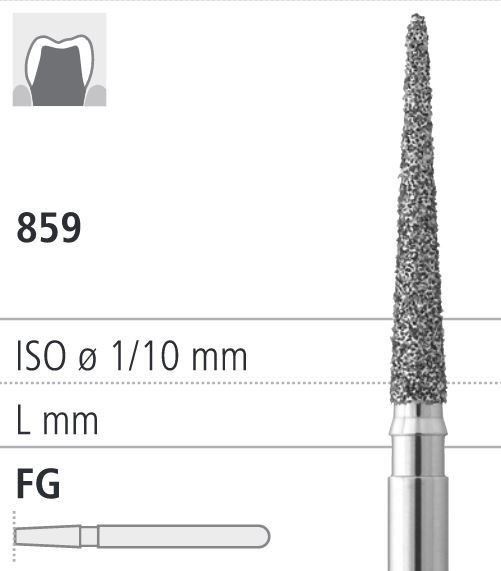 Боры стоматологические алмазные FG 859/013, белый, 6шт. ISO код 314166514013, арт: FG30D34/6 FG30D34/6 - фото 501464
