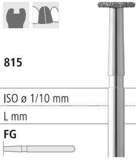 Боры стоматологические алмазные FG 815/035, 6шт. ISO код 314040524035, арт: FG130/6 FG130/6 - фото 501860