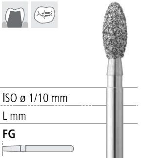 Боры стоматологические алмазные FG 899/021, зел., 6шт. ISO код 314033534021, арт: FG243/6 C FG243/6C - фото 501929