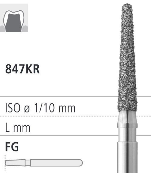 Боры стоматологические алмазные FG 847KR/014, синий, 6шт. ISO код 314546524014., арт: FG8427/6 FG8427/6 - фото 502126