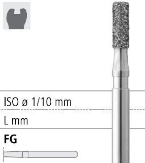 Боры стоматологические алмазные FG 835/011, зол., 6шт. ISO код 314109514011, арт: FG214/6 GB FG214/6GB - фото 502181