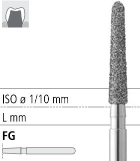 Боры стоматологические алмазные FG 886Z/018, 6шт. ISO код 314210524018, арт: FG123/6 FG123/6 - фото 502277