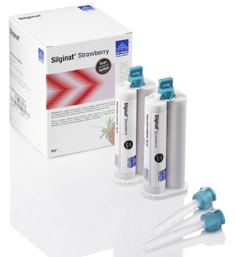 Silginat Strawberry - оттискная масса на основе А-силикона, 6x50 мл + 6 смесителей 13826 - фото 502303