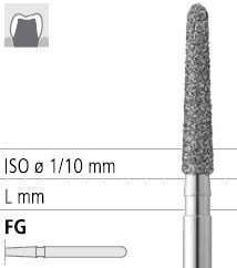 Боры стоматологические алмазные FG 886Z/018, зел., 1шт. ISO код 314210534018, арт: FG123/1 C FG123/1C - фото 502488