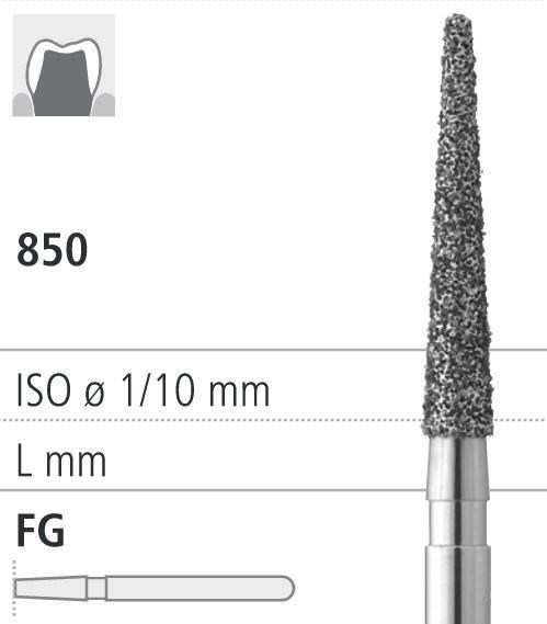 Боры стоматологические алмазные FG 850/019, черный, 1 шт. ISO код 314198544019, арт: FG236/1 CB FG236/1CB - фото 502719
