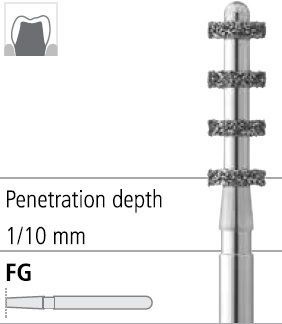 Боры стоматологические алмазные FG 834/012, 1шт. ISO код 314552524035, арт: FGS12/1 FGS12/1 - фото 502799