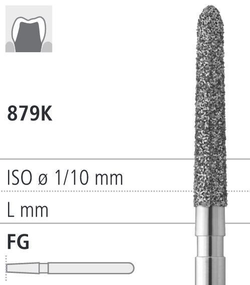 Боры стоматологические алмазные FG 879K/021, синий, 6шт. ISO код 314299524021., арт: FG8195/6 FG8195/6 - фото 502824