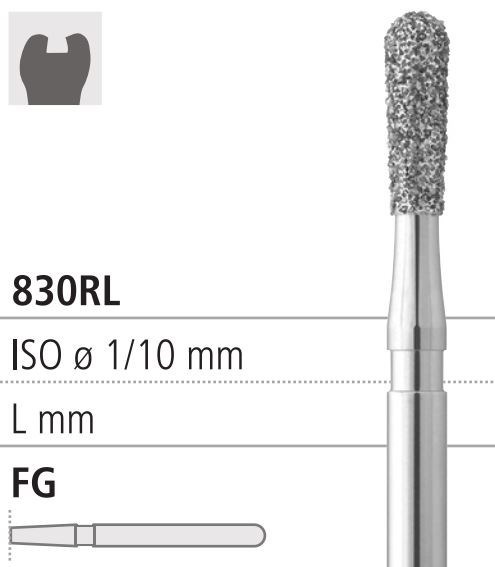 Боры стоматологические алмазные FG 830RL/014, зол., 1шт. ISO код 314238514014., арт: FG223/1 GB FG223/1GB - фото 502868